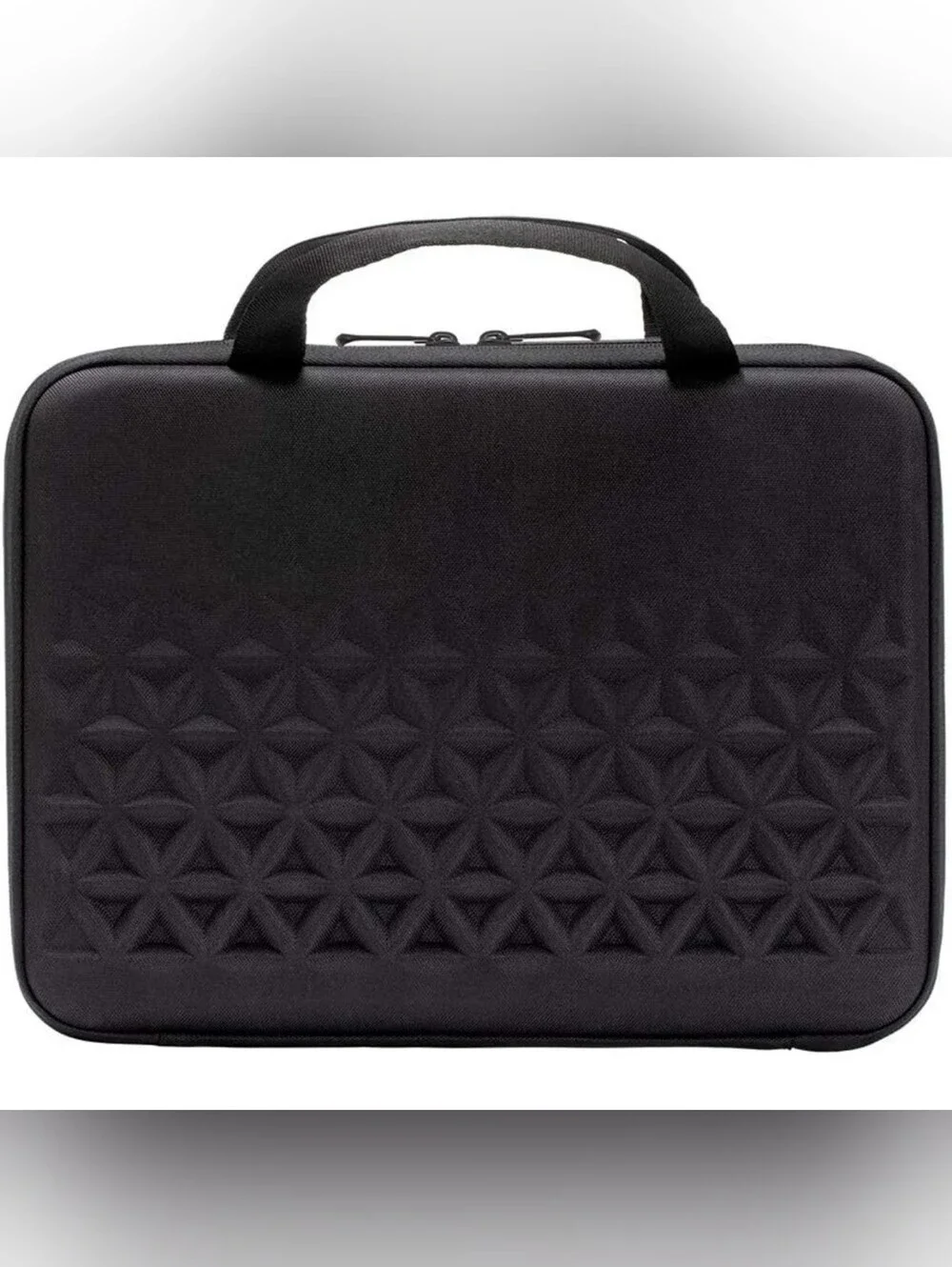 Portable Black Tablet Case with Handle and Zipper